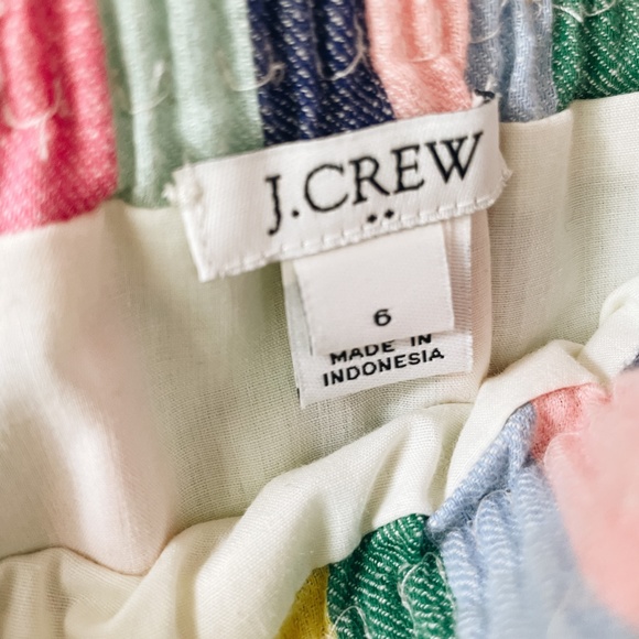 J. Crew Factory Colorful Rainbow Striped Pull On Linen 6 Excellent Condition - Picture 3 of 3
